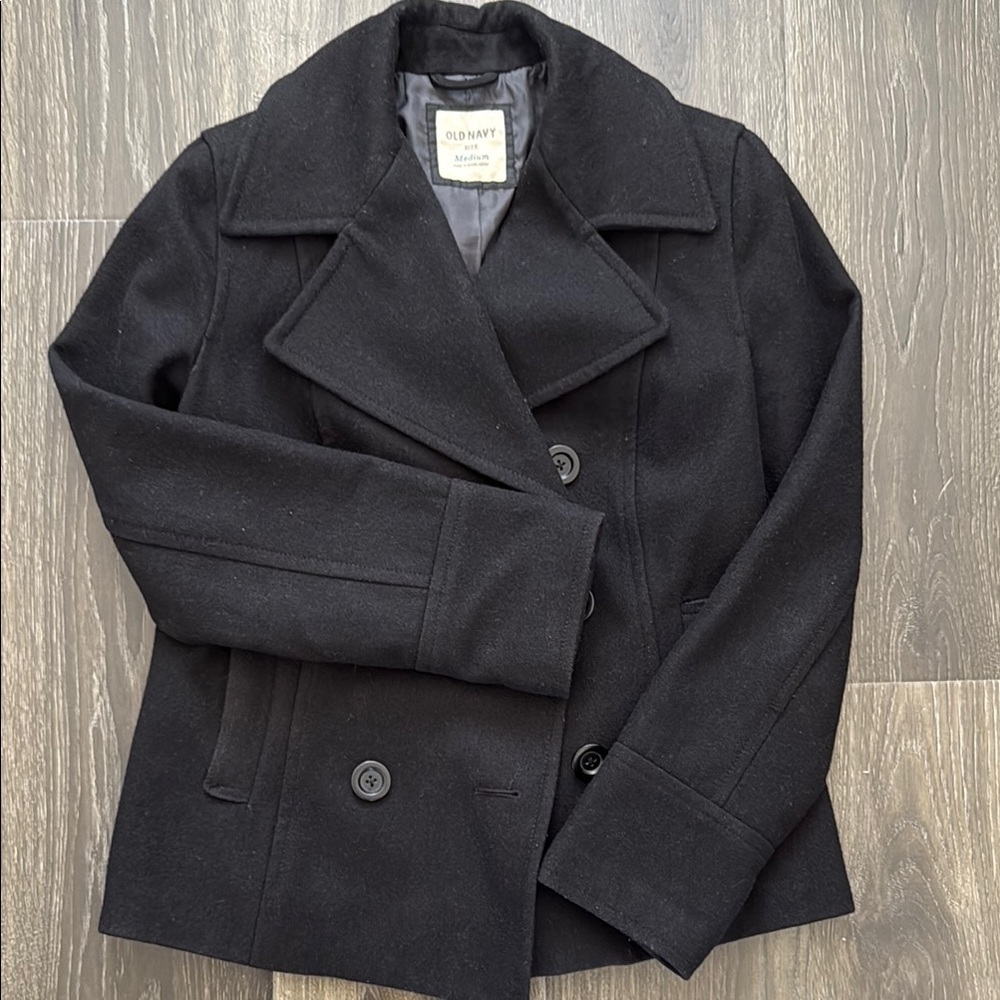 Old Navy Women's Black Peacoat